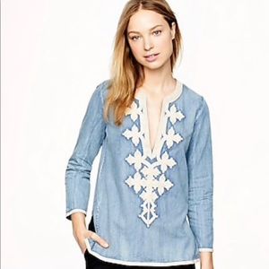 J Crew Denim embroidered caftan. Size M Petite.
